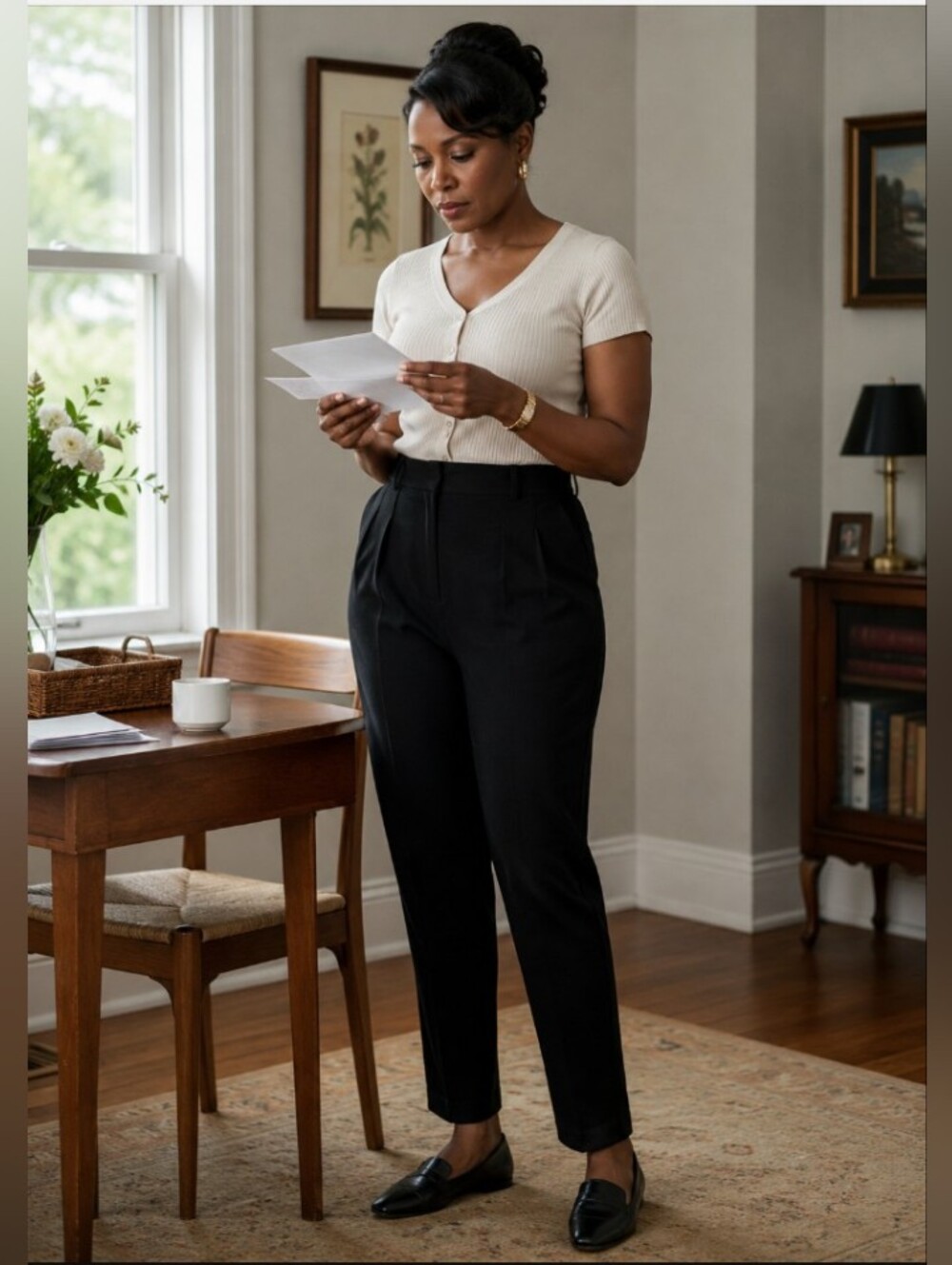 Carol Horn Workshop Pleated Black Trousers- Size: 8P